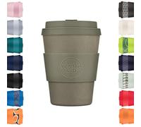 Ecoffee Cup Tazza da caffè riutilizzabile ecologica al 100% a base vegetale, con coperchio e manicotto in silicone, senza melamina e biodegradabile, lavabile in lavastoviglie/microonde, da 350 ml,