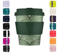 Ecoffee Cup Tazza da caffè riutilizzabile ecologica al 100% a base vegetale, con coperchio e manicotto in silicone, senza melamina e biodegradabile, lavabile in lavastoviglie e adatta al microonde,