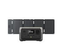 ECOFLOW Centrale Elettrica RIVER 2 da 256 Wh con pannello solare da 45W | LiFeP04， ricarica rapida in 1 ora, uscita fino a 600 W, generatore solare (pannello non incluso) per campeggio/camper