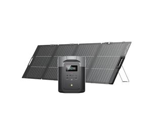 ECOFLOW Generatore solare DELTA 2 Max, 2048Wh Batteria LFP centrale elettrica portatile e pannello solare 220W,Max 3100W uscita CA, Ricarica rapida 0-100% in 81 minuti, per all'aperto,campeggio,camper