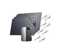 ECOFLOW kit fotovoltaico con batteria (2080W,1,92kWh),STREAM Ultra 1,92kWh,4x520W panelli solari rigidi&4xStaffe-Tetto piatto,ingresso solare 2.800 W(4 MPPT),2 porte CA 2.300W