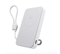 EcoFlow Qi2.2 Magsafe Power Bank 10000 mAh 25 W con cavo USB C, Power Bank Magnetico Qi2.2 Certificato Wireless Wireless Caricabatterie Portatile per iPhone 17/16/15 Pro Max, Bianco