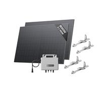 EcoFlow STREAM Fotovoltaico da balcone, 600W microinverter grid tie, 2x400W pannelli solari FV+2*Supporto-Tetto piatto, controllo Wi-Fi/app per tetti piatti e giardini