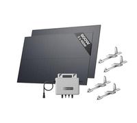 EcoFlow STREAM Fotovoltaico da balcone, 600W microinverter grid tie, 2x450W pannelli solari FV+2*Supporto-Tetto piatto, controllo Wi-Fi/app per tetti piatti e giardini