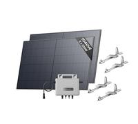 EcoFlow STREAM Fotovoltaico da balcone, 600W microinverter grid tie, 2x520W pannelli solari FV+2*Supporto-Tetto piatto, controllo Wi-Fi/app per tetti piatti e giardini