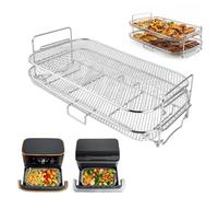 Ecofocet Accessori Friggitrice ad Aria per Ninja Foodi FlexDrawer 10,4 L AF500EU, Acciaio Inox Griglia per Arrostire per COSORI 10 Litri Dual Blaze TwinFry, Griglia Friggitrice ad Aria, Roasting Rack