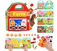 Ecofocet Busy Book, Quiet Book Sensoriale Educativo, Giochi Montessori 1 2 3 4 Anni, Busy Board Libro Montessori Interattivo, Pannello di Feltro attività, Giochi Educativi Regalo Bambino Bambina