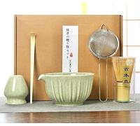 Ecofocet Matcha Kit Giapponese 5 Pezzi, Set da Tè Matcha con Ciotola per Matcha, Frusta per Matcha, Supporto Chasen, Cucchiaio e Setaccio Inox - Matcha Set Idea Regalo Elegante per Cerimonia del Tè
