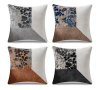 Ecofocet Set di 4 Federe Cuscini Divano 45x45 cm, Federe Cuscini Decorativi, Copricuscini Moderni, Federa Cuscino Quadrato per Divano/Camera da Letto/Divano
