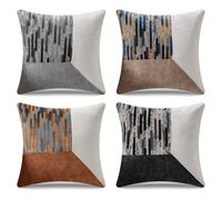 Ecofocet Set di 4 Federe Cuscini Divano 45x45 cm, Federe Cuscini Decorativi, Copricuscini Moderni, Federa Cuscino Quadrato per Divano/Camera da Letto/Divano