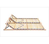 ECOFORM Rete a doghe con regolazione della testa integrata e regolazione della durezza 120/140/160/180/200 x 200 cm, telaio in legno di piuma, testiera regolabile dal produttore (160 x 200 cm)