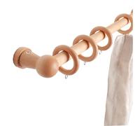 EcoFriendly- Asta per tenda, diametro 25 mm, lunghezza 300 cm, asta singola con staffa, elegante design a testa rotonda, per tende montate lateralmente, perfetta per decorare la casa