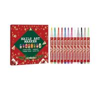 EcoGleam 12 colori, Natale, fai da te, ad asciugatura rapida, matite colorate in acrilico, per dipingere unghie, arte, strumento da disegno
