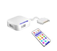 EcoGleam ARGB Controller 5V 3Pin a SATA - Cavo di espansione dell'interfaccia (bianco con telecomando)