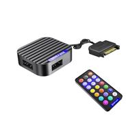 EcoGleam ARGB Controller 5V 3Pin a SATA - Cavo di espansione dell'interfaccia (nero con telecomando)
