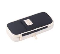 EcoGleam Astuccio telescopico, grande capacità, portamatite portatile, organizer per cancelleria a doppio strato, per cancelleria e forniture scolastiche, Nero , moderno
