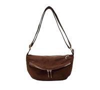 EcoGleam Borsa a tracolla casual in finta pelle scamosciata da donna, caffè