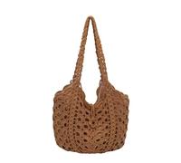 EcoGleam Borsa a tracolla da donna all'uncinetto, grande capacità, morbida | Borsa a mano lavorata a maglia con maniglia superiore per viaggi, shopping, lavoro e uso sociale quotidiano