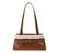 EcoGleam Borsa a tracolla da donna in lana di agnello PU con cuciture stile vintage, borsa a tracolla con fibbia per cintura, portafoglio Y2K, piccola borsa per la spesa Satchel per viaggi, lavoro