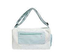 EcoGleam Borsa a tracolla da donna in tela con cerniera, tracolla regolabile, grande capacità, per lavoro all'aperto o shopping, verde, 370*210*210