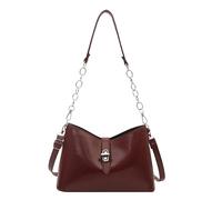 EcoGleam Borsa da donna in pelle PU, grande capacità, tasche con manico superiore, tracolla regolabile per viaggi, shopping, lavoro, uso sociale quotidiano, Colore: rosso, 245*160*90mm