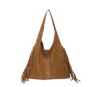 EcoGleam Borsa per avambraccio in finta pelle scamosciata, borsa alla moda con nappe fransen, borsa hobo per donna, lavoro, shopping, viaggi, tutti i giorni, marrone, 16.54x3.94x18.11Zoll