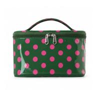 EcoGleam Borsa per trucchi da viaggio a pois in PVC, impermeabile, da donna | EcoGleam Trousse da viaggio in PVC a pois, impermeabile, estetica, con manico