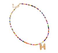 EcoGleam Collane colorate a forma di iniziale, con perline e bolle, riutilizzabili, per bambine di 6-18 anni, 3.94x3.94x0.39zoll, plastica, resina, acciaio inox, Nessuna pietra preziosa