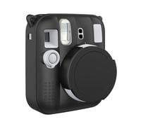 EcoGleam Custodia in silicone per fotocamera compatibile con Fujifilm Instax Mini13, copertura completa con copriobiettivo rimovibile, Nero , Resistente agli urti