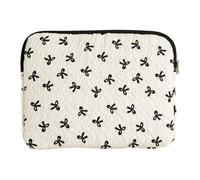 EcoGleam Custodia per laptop da 11 pollici, con fiocco, per iPad, tablet, colore: nero e bianco