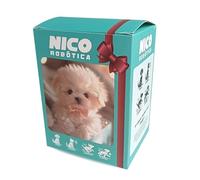 EcoGleam Giocattolo per cani di peluche, cane robot elettronico che abbaia per ragazze e ragazzi (papillon bianco)