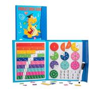 EcoGleam Montessori Set Matematico Magnetico Master, Piastrelle Magnetiche e Cerchi, Libro Dimostrativo Magnetico Frattura Matematica in Legno per Bambini 4-5° Grado