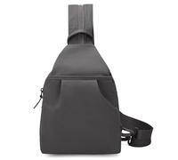 EcoGleam Nylon Crossbody Daypack Adjustable Shoulder Strap Crossbody Bag Multipocket Large Convertible Capacity for Men Women Hiking Travel Sports Running, grigio ferro, 7,87 x 4,72 x 11,81 Zoll