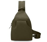 EcoGleam Nylon Crossbody Daypack Adjustable Shoulder Strap Crossbody Bag Multipocket Large Convertible Capacity for Men Women Hiking Travel Sports Running, verde scuro, 7,87 x 4,72 x 11,81 Zoll