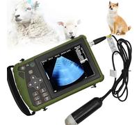 Ecografo B Portatile per Animali, Diagnostica Veterinaria della Gravidanza con Sonda Convessa da 3,5 MHz per Pecore, Cani, Gatti E Maiali, Stima del Numero di Feti E Battito Cardiaco Fetale
