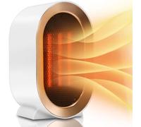 EcoHeat Riscaldatore elettrico per ambienti - 1200W - Riscaldatore portatile programmabile, in ceramica, portatile, leggero e compatto, telecomando, riscaldamento intelligente (Bianco)