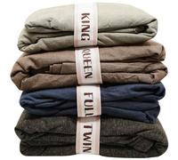 ECOHomes Organizer per Lenzuola e Fasce per riporre Le Lenzuola, Set di Lenzuola per Armadio, con Etichetta, Elastici per organizzare Set di Lenzuola Pieghevoli (Confezione da 4 Pezzi, Color Crema)