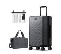 ECOHUB Custodia rigida per bagaglio a mano approvata dalla compagnia aere, Grigio, 24 inch+Duffel
