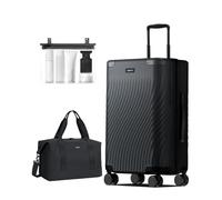 ECOHUB Custodia rigida per bagaglio a mano approvata dalla compagnia aere, nero, 24 inch+Duffel