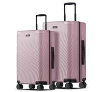 ECOHUB Custodia rigida per bagaglio a mano approvata dalla compagnia aere, Rosa, 2 piece set (20+24 inch)