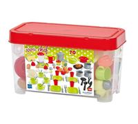 Ecoiffier-100% Chef Bauletto con Set per la tavola 70 pz, Colore Rosa, 7600002598