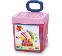 Ecoiffier ECF7600007828 Abrick - Les Maxi Trolley Rosa 40 Pezzi