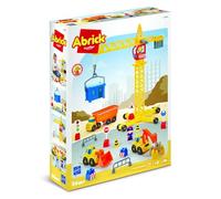 Ecoiffier - Abrick Set Cantiere con Gru, Set Costruzioni con Gru Mobile, Veicoli e Accessori da Cantiere, dai 18 Mesi, Mattoncini Grandi Prima Infanzia, 7900002969