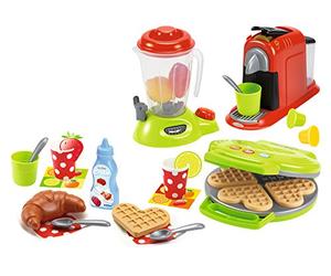 Ecoiffier - Set Cuoco con 28 Accessori Inclusi, con Frullatore, Macchina da caffè, Piastra Waffel, + 18 Mesi, 760002624