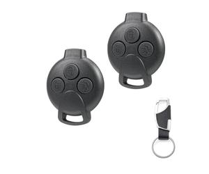EcoJozon 2 Pezzi Guscio per Chiave Auto Con 3 Tasti Telecomando Compatibile con Smart ForTwo 451 ForFour Roadster Custodia Chiavi con Portachiavi Ricambi Auto per Protezione Chiave