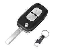 EcoJozon Guscio Chiave Telecomando 2 Pulsanti per Renault Master Twingo Kangoo Modus Dacia Clio Trafic - Custodia con Portachiavi in Pelle Chiave Ricambio Originale