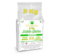 ECOKING Acido Citrico 3 kg - Naturale, versatile e biodegradabile, 100% puro. Acido citrico per pulizia calcare. Ottimo anticalcare per lavatrice e brillantante ecologico.