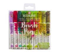 Ecoline Brush Pen Set di 10 penne acquerellabili liquide - colori botanici | Pennarelli sfumabili per scrittura a mano, disegno e artigianato