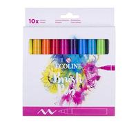 Ecoline Brush Pen Set di 10 penne acquerellabili liquide - colori di base - pennarelli sfumabili per scrivere a mano, disegnare e creare oggetti