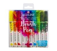 Ecoline Brush Pen Set di 10 penne acquerellabili liquide - Colori vivaci | Pennarelli sfumabili per scrittura a mano, disegno e artigianato
